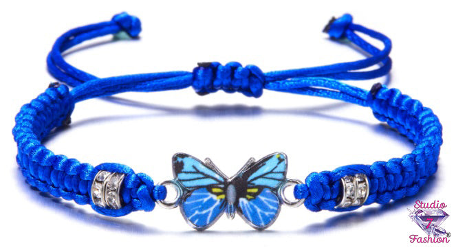 Beautiful Blue Braided Butterfly Bracelet