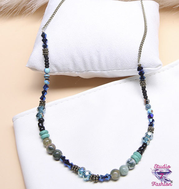 Afghanite/Turquoise/Earthtone Beaded Necklace