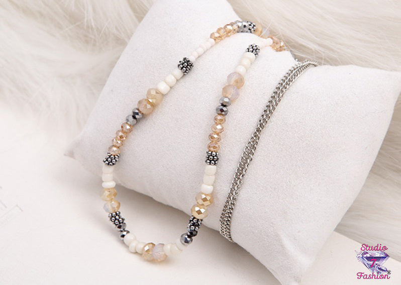 Champagne and Ivory Beaded Necklace