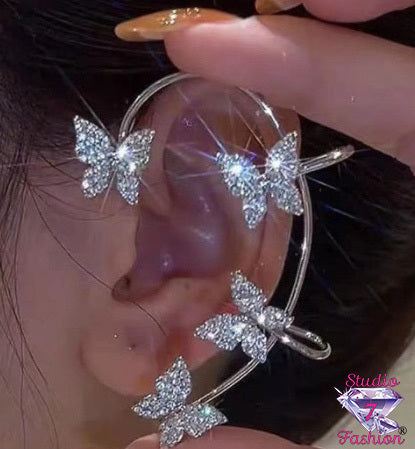 Rhinestone Butterflies Ear Cuffs