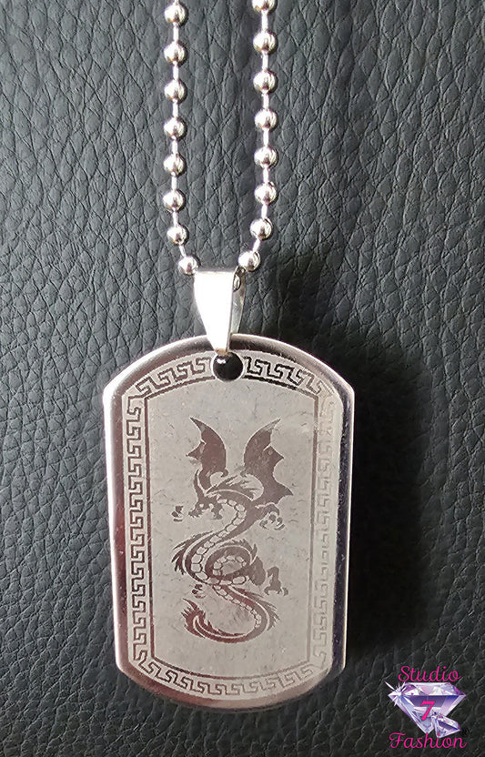 Fierce Dragon in Flight Necklace