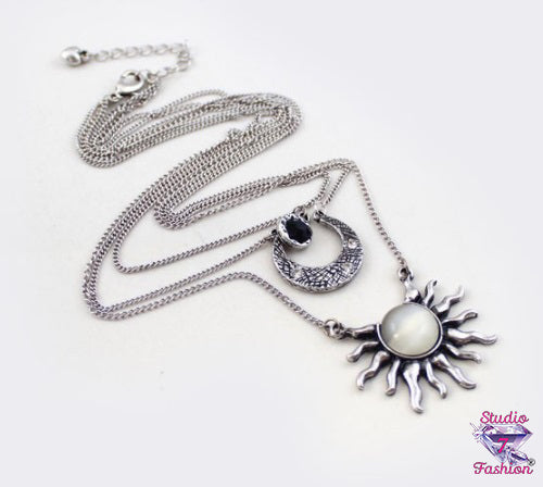 Vintage Mystic Sun Multilayer Necklace