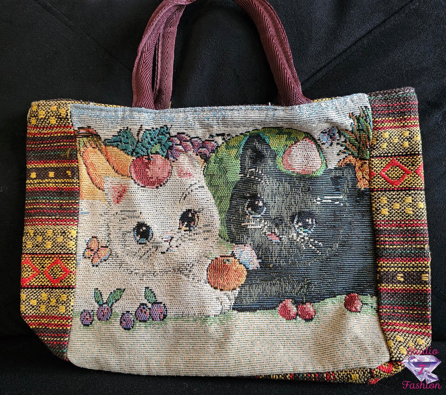 Best Friends Kitten Jacquard Purse