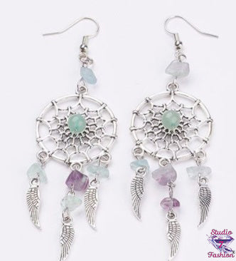 Stunning Aventurine Dreamcatcher Earrings