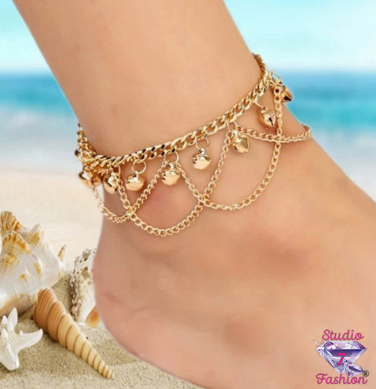 Criss-Cross Bells Ankle Bracelet