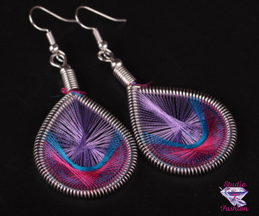 Purple Majesty Brocaded Woven Earrings