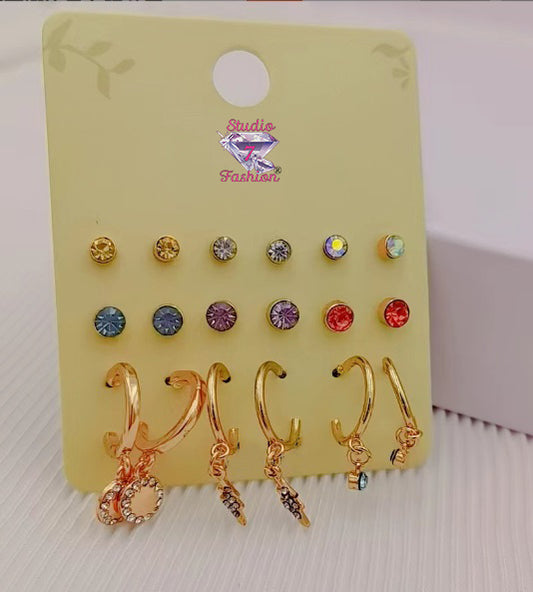 Multicolor/Gold Earring Assortment