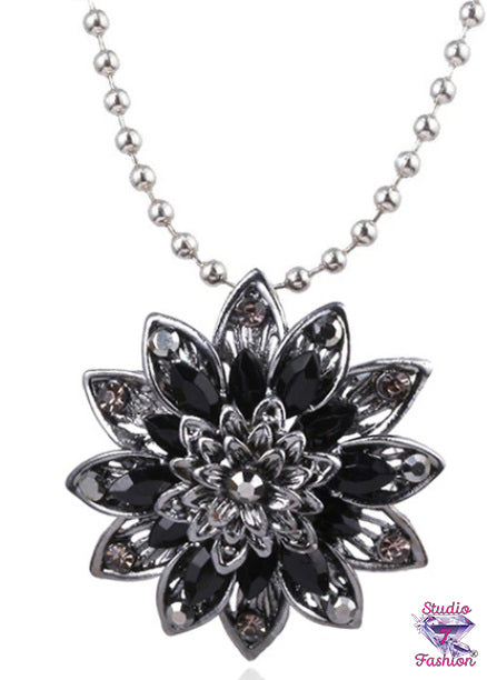 Ebony Lotus Necklace/Pin