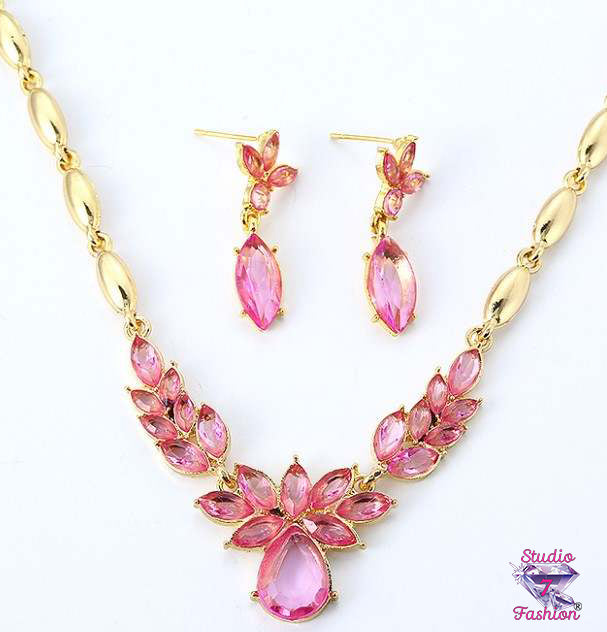 Bubblegum Pink Necklace Earring Set