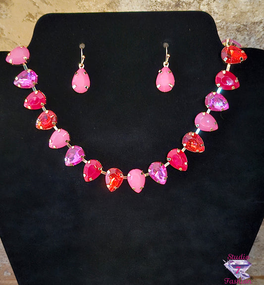 Majestic Pinks Necklace Earring Set