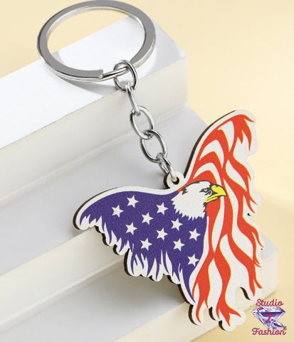 Resilient Eagle Flag Keychain