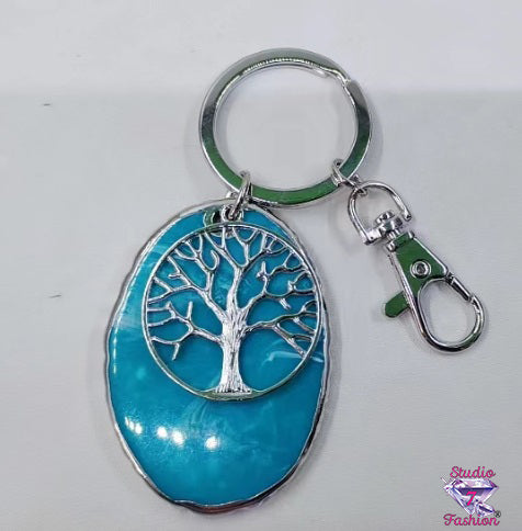 Turquoise Tree of Life Keychain