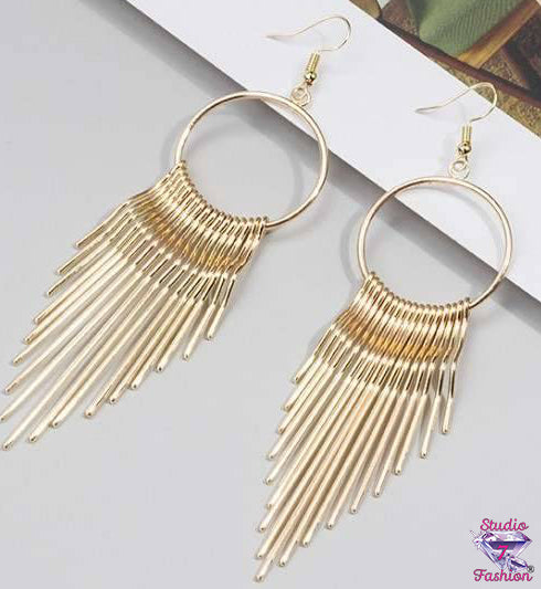 Gold Waterfall Hoop Earrings