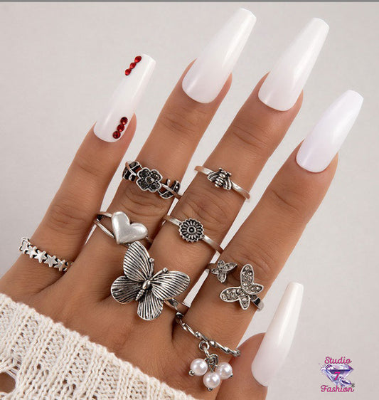 All The Butterflies Knuckle Ring Set