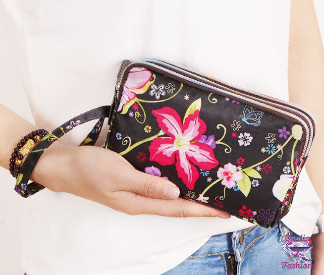 Florals and Butterfly Wristlet Wallet