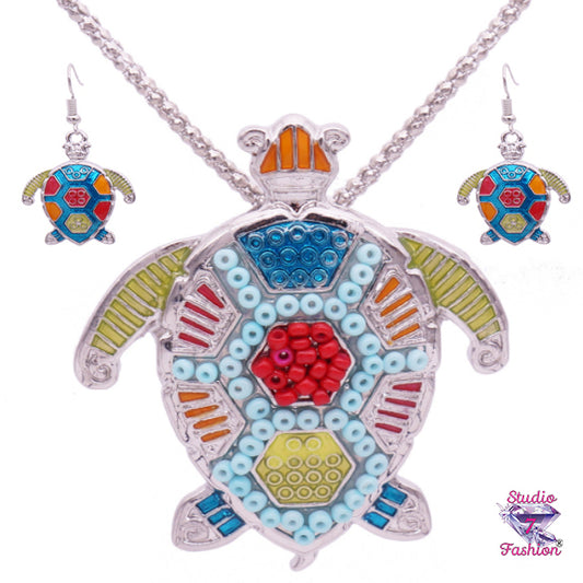 Multicolor Beaded Sea Turtle Set