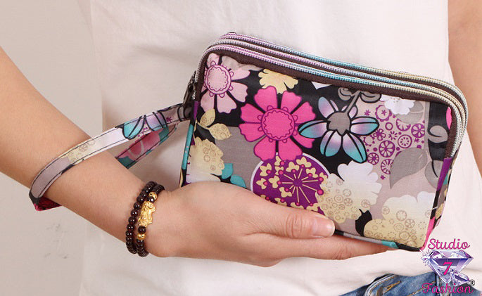 Pastel Floral Wristlet Wallet