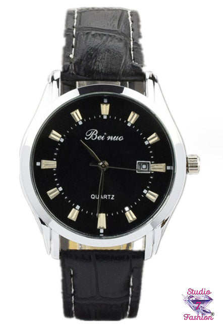 Bold Ebony Date Watch