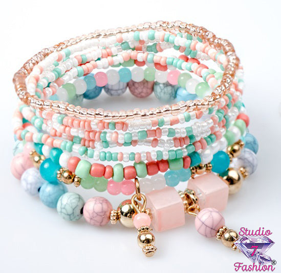 Multilayer Pastel Bracelet Set