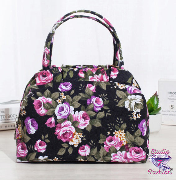 Pastel Roses Zippered Handbag