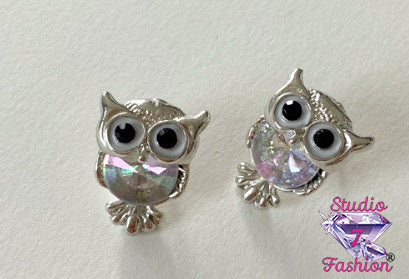 Iridescent Owls Earrings