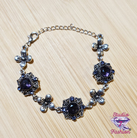 Captivating Amethyst Floral Bracelet