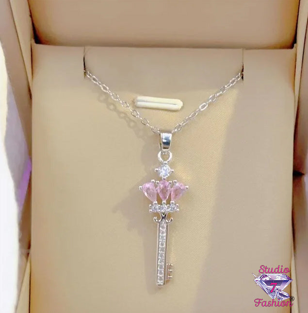 Princess Key Pink Necklace