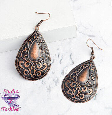 Bold Bronze Teardrop Earrings