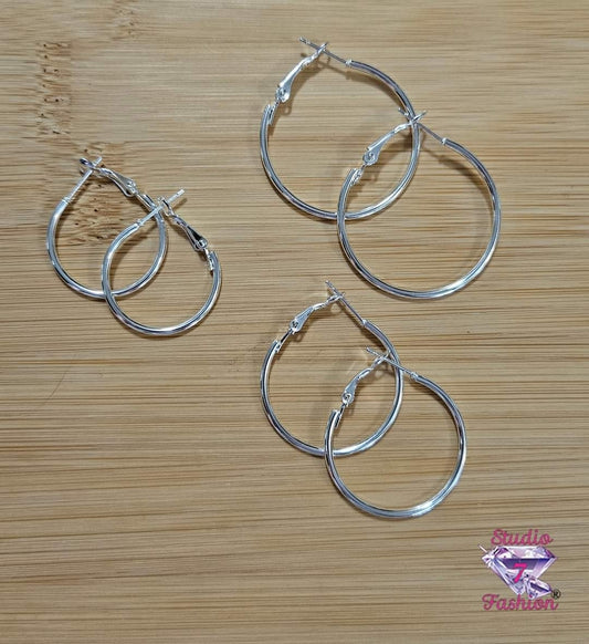 3 Pair small Hoop Earrings