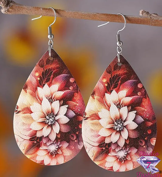 Pink Blossom Teardrop Earrings