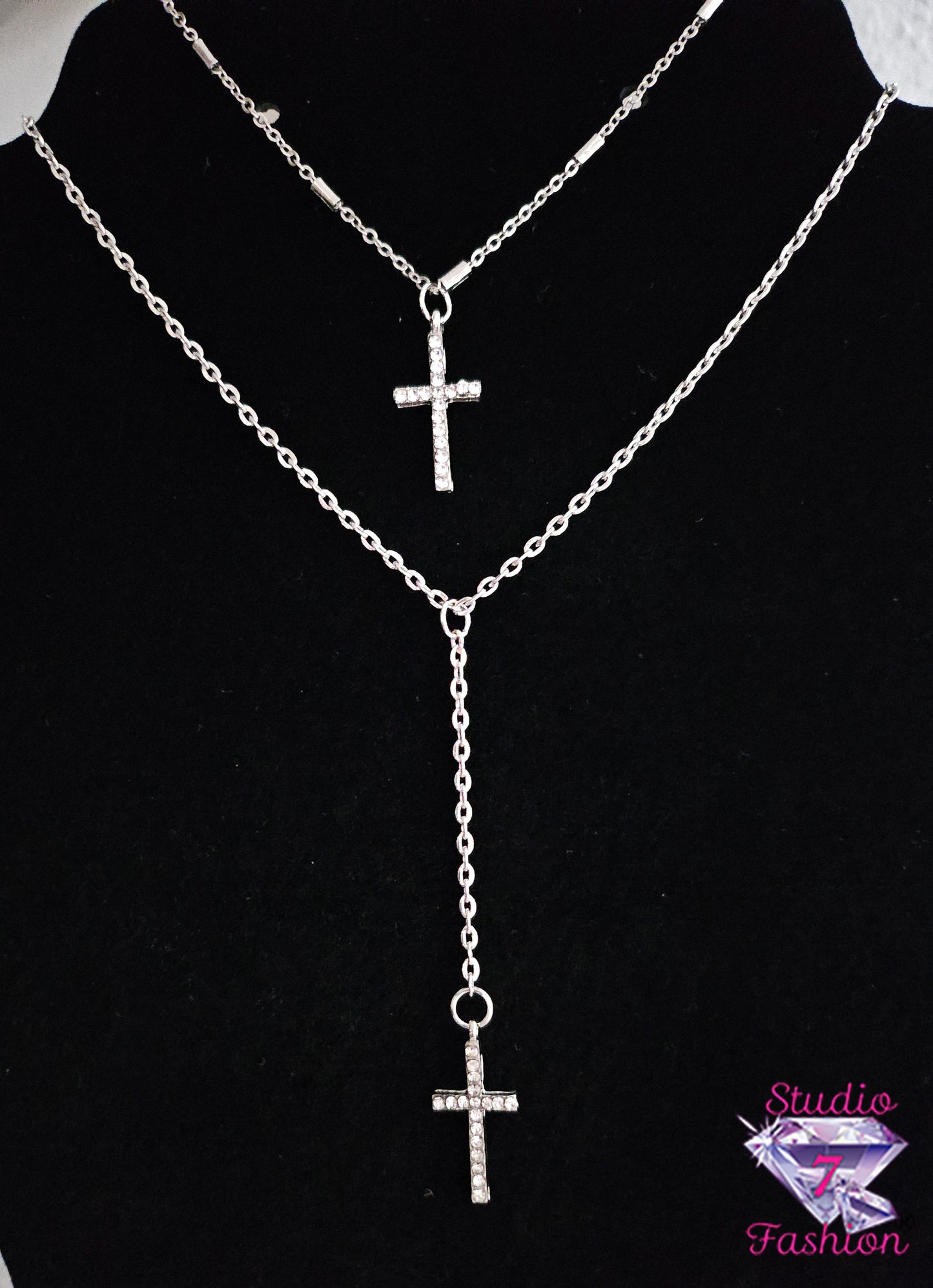 Twin Cross Necklace