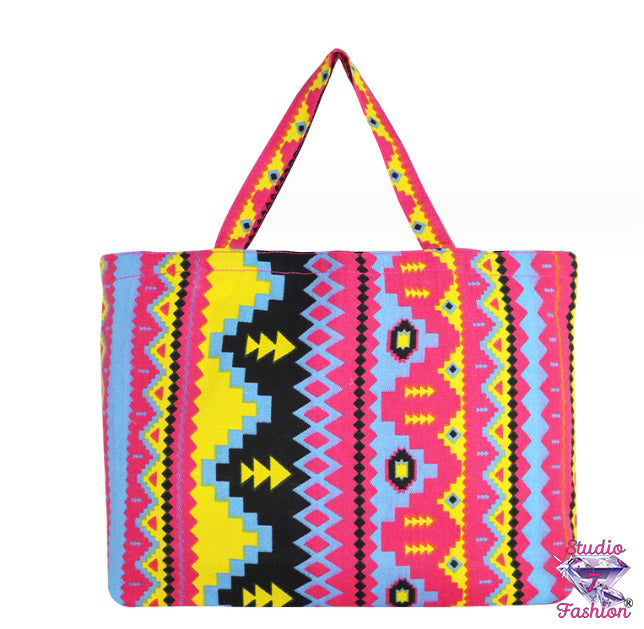 Geometric Design Large Tote Bag