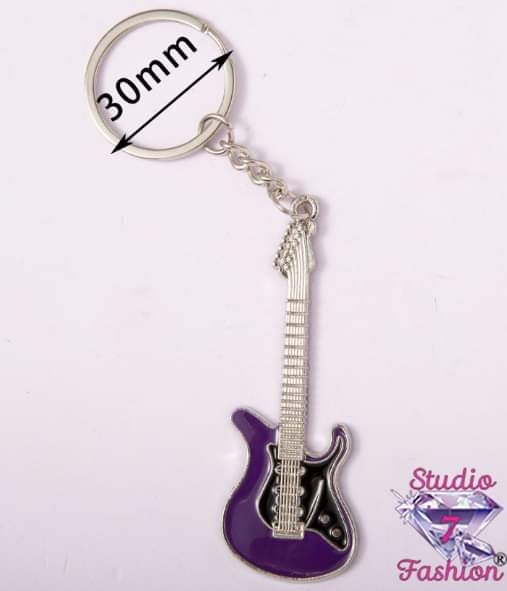 Rock n' Roll Guitar Keychain Purple