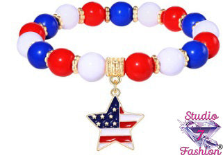 Celebrate the USA Beaded Stretch Bracelet