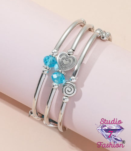 Turquoise Heart Swirl Bracelet