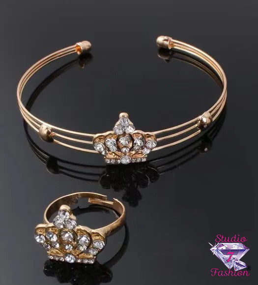 Princess Rhinestone Bracelet + Ring