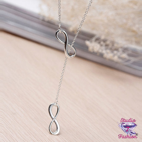 Double Infinity Long Lariat Necklace