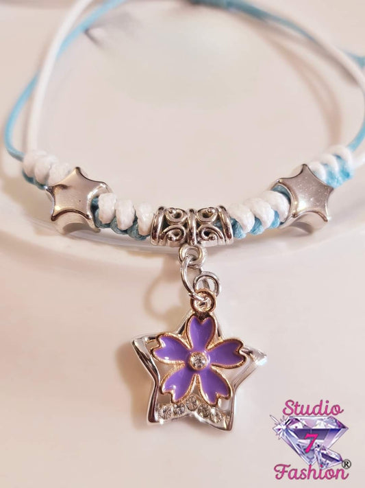 Floral Purple Adjustable Bracelet