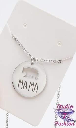 Mama Bear Pendant Necklace