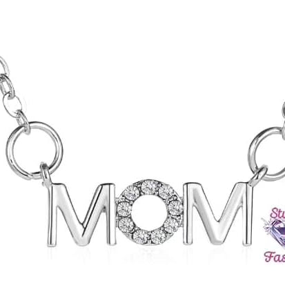 Rhinestone Mom Necklace