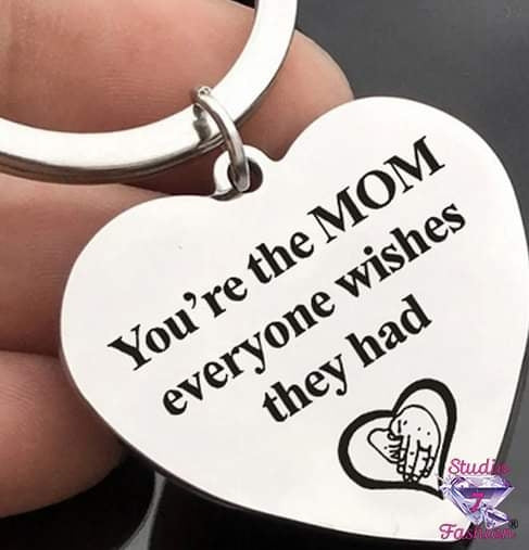 Mom Heart Keychain