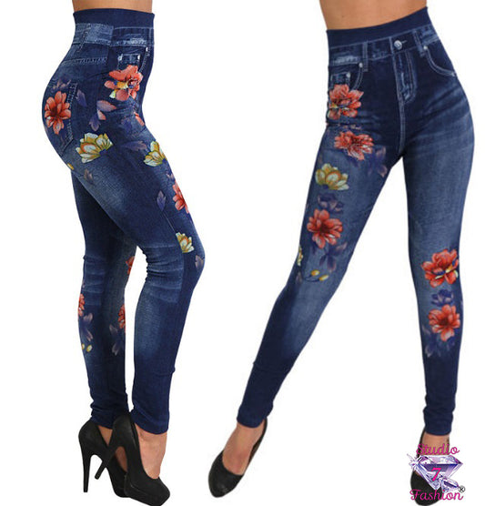 Rosey Denim Print Leggings