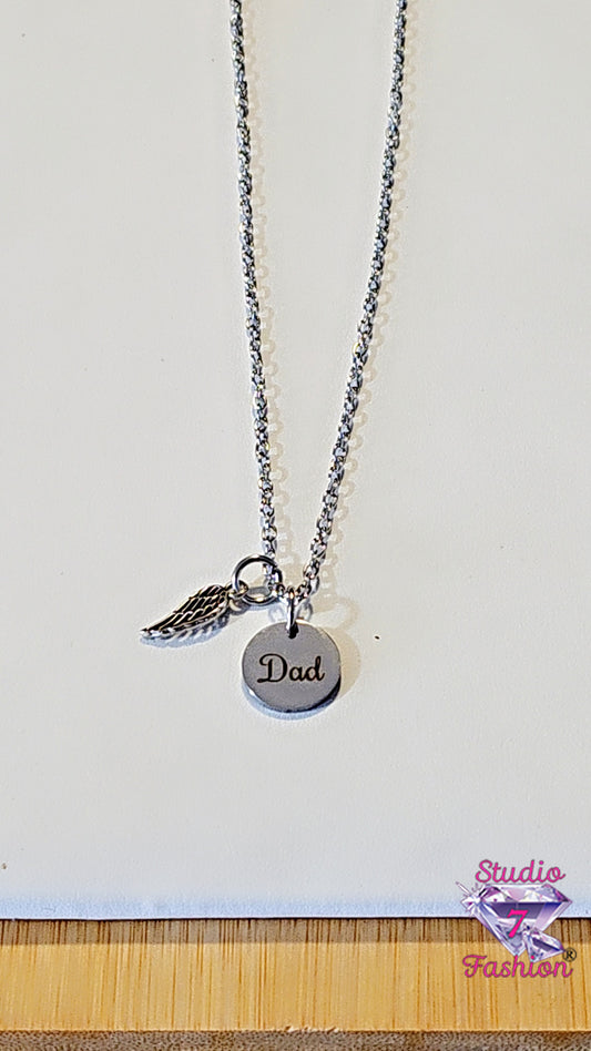 Dad Angel Wing Necklace