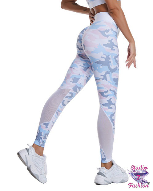 Pink/Blue Camo Leggings