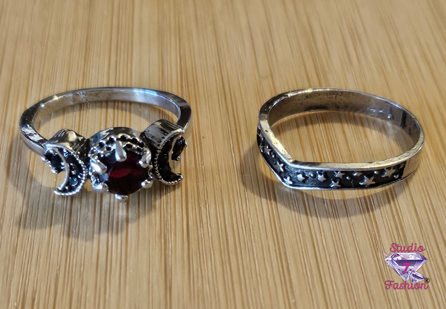 Ruby 2pc Ring set