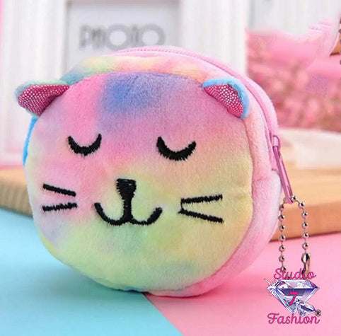 Pastel Rainbow Kitty Change Purse