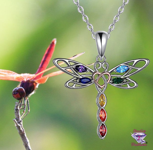 Fantastic Multicolor Dragonfly Necklace