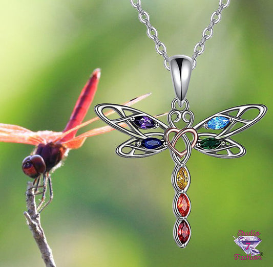 Fantastic Multicolor Dragonfly Necklace