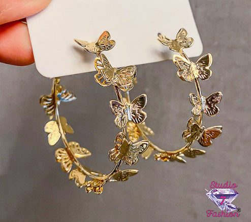 Butterfly Hoops Earrings