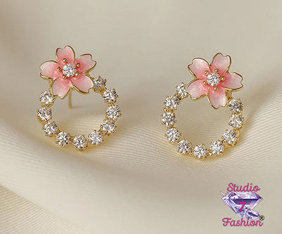 Pink/Peach Wreath Earrings